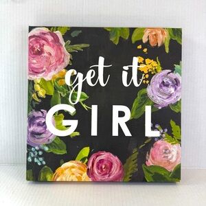 Floral Canvas Art with Motivational Quote